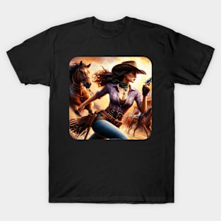 Western Era Oil Painting Art - Woman #16 T-Shirt